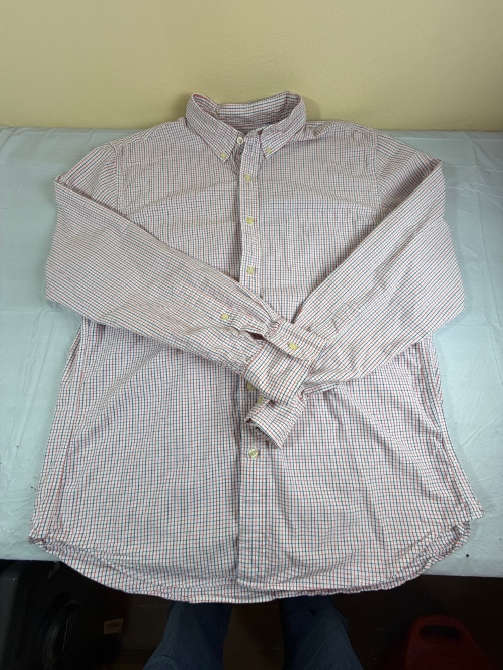 J. Crew Men's White, Red, and‎ Blue Plaid Shirt